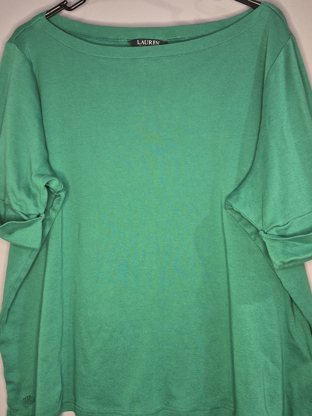 Ralph Lauren Emerald Green Boat Neckline Knit Top